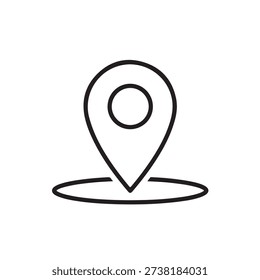 Minimalist map pin symbol with circle center
