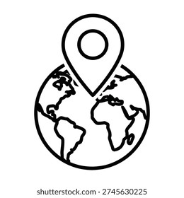 Minimalist map pinpointing global exploration and discovery