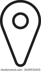Minimalist Map Pointer Pin Point Vector Outline Icon