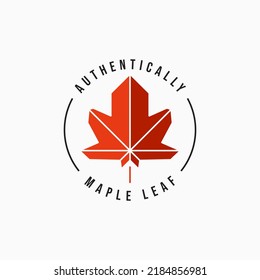 Minimalist maple leaf logo vector illustration design. Simple modern flat logo concept.