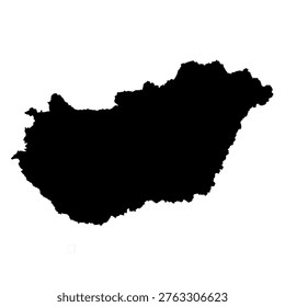 Minimalist Mapmaker illustrated Hungary map with clean and modern design, perfect for travel, geography, educational, and editorial use