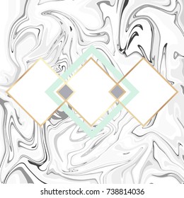 Minimalist marble texture. Vector trendy geometric posters.