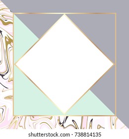 Minimalist marble texture. Vector trendy geometric posters. 