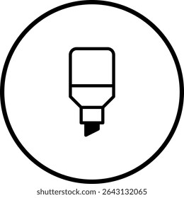 Icono de marcador minimalista en un círculo aislado sobre fondo blanco ilustración