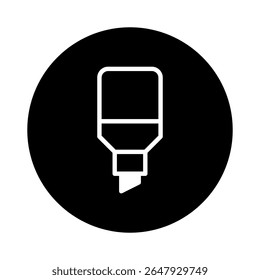 Minimalist marker icon design on a black circle background enhancing visual clarity and accessibility providing a unique design