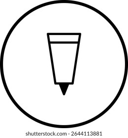 Minimalist marker icon within a circle perfect for graphic design and education uses