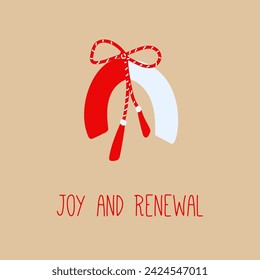 Minimalist Martisor Ribbon Tassels with horseshoe Symbolizing Springtime Joy and luck