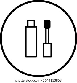 Ícone de rímel minimalista: Beleza e Cosméticos Símbolo em Preto e Branco Design