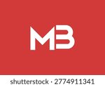Minimalist MB Letter Logo Monogram. Modern geometric logo combining two letter