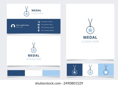 Minimalist medal logo concept featuring a star for business card design