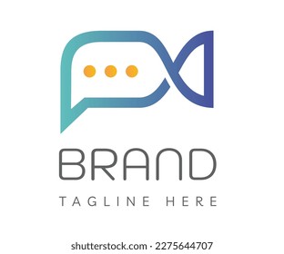 Diseño de logotipo de medios minimalistas. Usable para marca, logotipos de negocios y tecnología.
