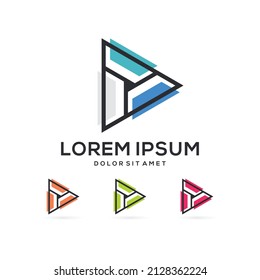 minimalist media play logo design