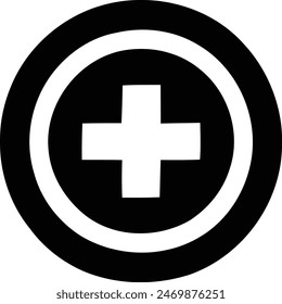 Minimalist Medical Aid Symbol - Unity in Red and White.