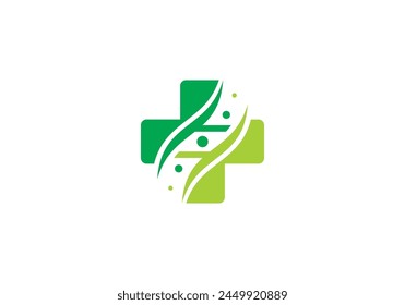 minimalist medical with dna logo. health care symbol design vector