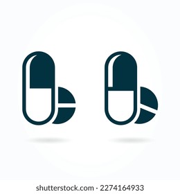 Minimalist medicine of pills and capsules. Health care basic element graphic resources