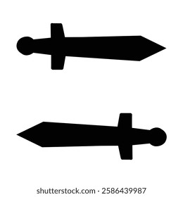 Minimalist Medieval Sword Silhouette Vector Design
