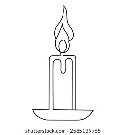 Minimalist Melting Candle Line Art