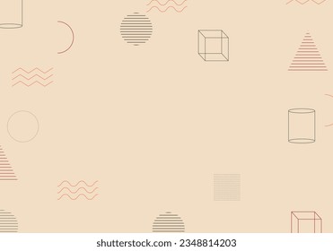 Minimalist memphis geometric background. Vector Illustration. Abstract background.