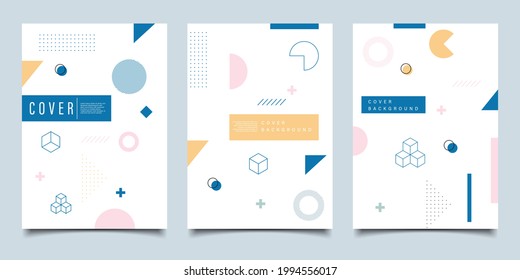 Plantilla de diseño de página de fondo de estilo Memphis minimalista