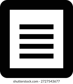 Ein minimalistisches Menüsymbol, ideal für die Navigation in Apps und Websites, die Optionen oder eine Liste darstellen.