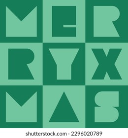 Minimalist Merry Christmas Greeting With Geometric Shape