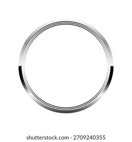 Marco circular metálico minimalista hecho de puntos de semitono, aislado sobre fondo blanco, adecuado para Plantillas de diseño, etiquetas y Elementos decorativos.