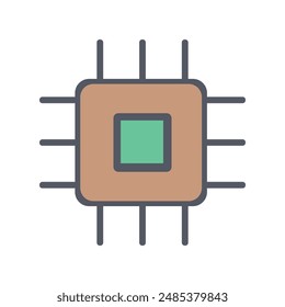 Minimalist Microchip vector and illustration 