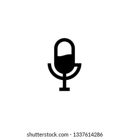 Minimalist microphone icon, Podcast, combination capsule and mic logo design