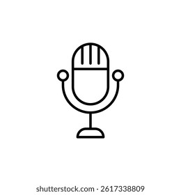 Minimalist microphone icon for podcasting, broadcasting, and communication