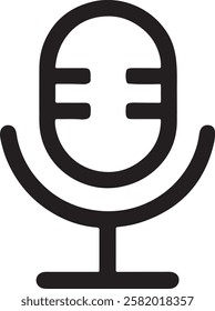 Minimalist Microphone Icon, Sleek Design for Audio Recording and Podcast Applications
