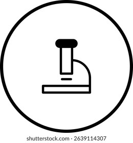 Minimalist Microscope Icon Design for Science and Research Presentation, illustration