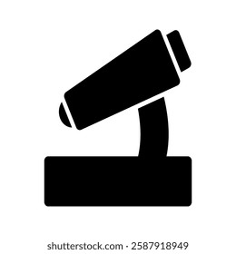 Minimalist microscope icon with a sleek and professional look. Ideal for scientific research, medical studies, and laboratory work.