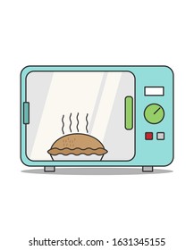 minimalist microwave flat design illustration