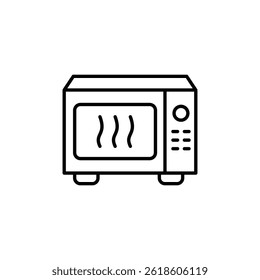 Minimalist Microwave Outline Icon Symbol for Kitchen Appliance Concept