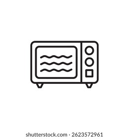 Minimalist Microwave Oven Icon Vector Representing Kitchen Appliance, Cooking, and Food Preparation for Digital Artwork Editable Illustration Isolated on a White Background