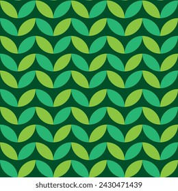 Minimalista Mid Century Geometric Hojas Patrón sin costuras en verde menta y verde lima. Para papel pintado, textil y decoración del hogar 