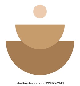 Minimalist mid-century boho art. Decorative Boho element. Abstract vector illustration