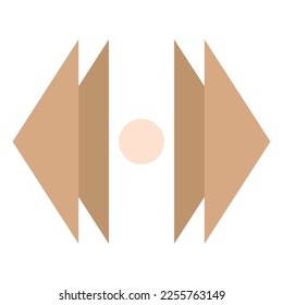 Minimalist mid-century boho art. Decorative Boho element. Abstract vector illustration