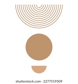 Minimalist mid-century boho art. Decorative Boho element. Abstract vector illustration