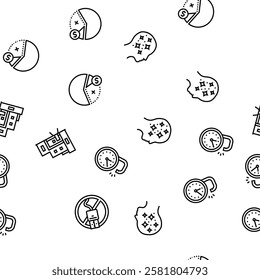 minimalist mind man person vector seamless pattern thin line illustration