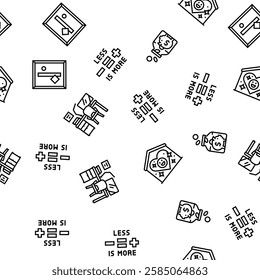 minimalist mind man person vector seamless pattern thin line illustration