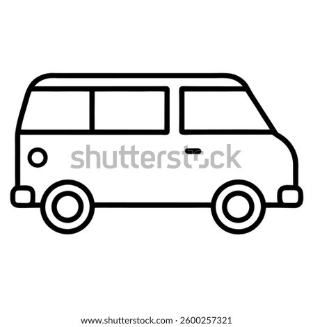 Minimalist Mini Van Line Art Icon High-Quality Vector for Digital And Print