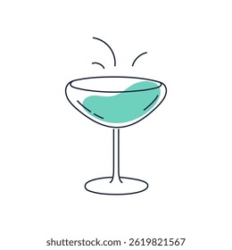 Minimalist mint sparkling cocktail clipart