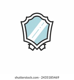 Minimalist mirror icon isolated on white background.