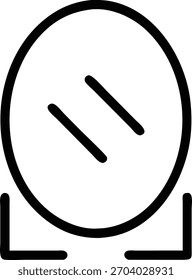 Ícone de espelho minimalista, refletindo simplicidade e design moderno com linhas limpas e uma estética elegante