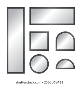 Minimalist Mirror Set Vector Clip Art