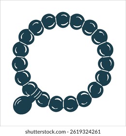 Minimalista Misbaha Tasbeeh Beads ícone vetor