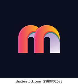 Minimalistisches MM-Logo - Vectordesign-Vorlage