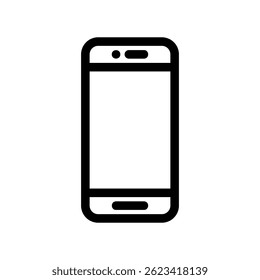 Minimalist Mobile Phone Icon Featuring Touch Screen and Home Button Design