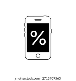 Minimalistisches Handy-Umrissvektor-Monochrom-Symbol